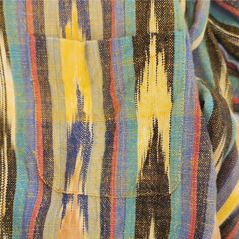 Multicolor Ikat Pattern Women's Jacket Long Sleeve Yellow Brown Blue Green Red - Picture 6 of 7